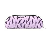 YZHYWJFF Cartoon Lavender Sprigs Printed Leather Semi-Circular Storage Bag, Suitable for School, Work, and Business Travel
