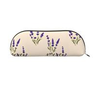 YZHYWJFF Cartoon Lavender Sprigs Printed Leather Semi-Circular Storage Bag, Suitable for School, Work, and Business Travel