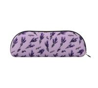 YZHYWJFF Cartoon Lavender Sprigs Printed Leather Semi-Circular Storage Bag, Suitable for School, Work, and Business Travel