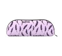 YZHYWJFF Cartoon Lavender Sprigs Printed Leather Semi-Circular Storage Bag, Suitable for School, Work, and Business Travel