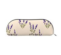 YZHYWJFF Cartoon Lavender Sprigs Printed Leather Semi-Circular Storage Bag, Suitable for School, Work, and Business Travel