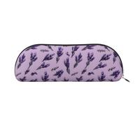 YZHYWJFF Cartoon Lavender Sprigs Printed Leather Semi-Circular Storage Bag, Suitable for School, Work, and Business Travel