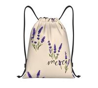 YZHYWJFF Cartoon Lavender Sprigs Printed Lightweight Drawstring Pocket With Adjustable Shoulder Straps