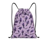 YZHYWJFF Cartoon Lavender Sprigs Printed Lightweight Drawstring Pocket With Adjustable Shoulder Straps