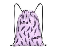 YZHYWJFF Cartoon Lavender Sprigs Printed Lightweight Drawstring Pocket With Adjustable Shoulder Straps