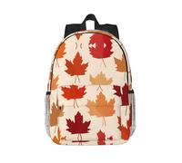 YZHYWJFF Cartoon Maple Leaf Print Backpack Adjustable Shoulder Straps, Perfect For School And Outdoor Activities