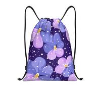 YZHYWJFF Cartoon Pansy Flower Printed Lightweight Drawstring Pocket With Adjustable Shoulder Straps