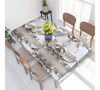YZHYWJFF Cherry Blossom Branches Print Elastic Edged Table Cover For Kitchen Dinning Tabletop Wedding Party Home Decor