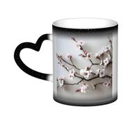 YZHYWJFF Cherry Blossom Branches Printed Starry Sky Color Changing Mug, Creative Ceramic Color Changing Mug
