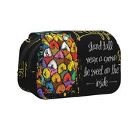 YZHYWJFF Colorful Fruit Pineapple Print Double Clamshell Pen Case with 2 Zipper Pockets, Perfect for School, Sketching, and Travel