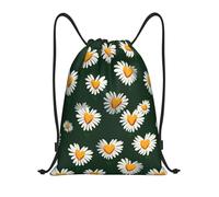 YZHYWJFF Heart Shaped Daisy Printed Lightweight Drawstring Pocket With Adjustable Shoulder Straps