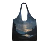 YZHYWJFF Night Sky Printed Reusable Commuter Bill Of Lading Shoulder Women'S Shopping Bag, Suitable For Daily Use