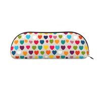 YZHYWJFF Polka Dot Heart Printed Leather Semi-Circular Storage Bag, Suitable for School, Work, and Business Travel
