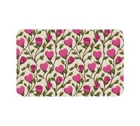 YZHYWJFF Rose Stem Curling Printed Anti Slip Absorbent Quick Drying Bathroom Kitchen Diatomaceous Earth Pad 19.7 X 31.5 Inches