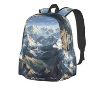 YZHYWJFF Stretching Mountain Ranges Printed Men'S And Women'S Casual Backpack, Suitable For Daily Use