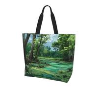 YZHYWJFF Swamp Scenery Printed Single Shoulder Shopping Bag Large, Large Capacity Portable Handbag Shoulder Bag