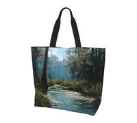 YZHYWJFF Swamp Wetland Printed Single Shoulder Shopping Bag Large, Large Capacity Portable Handbag Shoulder Bag