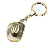 Yzikema 1 Pcs Cowboy Hat Metal Keychain For Men Women Backpack Purse,Key Chains Key Ring For Car,Cowboy Hat Halloween Party Decoration, Antique Brass, 3.94”x1.18”inches