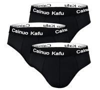 YZIMNRE Men's High Waist Briefs Underwear for Elderly, Soft Cotton Underpants with Fly & Elastic Waistband - Comfort Fit Breathable Supportive Underwear for Seniors, Pack of 4 Black