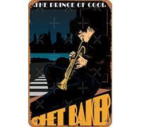 Yzixulet Chet Baker Jazz Poster Poster Retro Metal Tin Vintage Sign 12 X 8 Inch Home Bar Man Cave Wall Decor