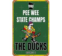 Yzixulet The Mighty Ducks Pee Wee Champs Banner Poster Vintage 8" x 12" Metal Tin Sign Funny Man Cave Decor