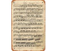 Yzixulet Vivaldi | Spring | The Four Seasons | Original Handwritten Score (1 of 4) Poster Retro Metal Tin Vintage Sign 12 X 8 Inch Home Bar Man Cave Wall Decor