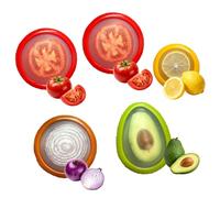 YZJJYG 5 Pieces Silicone Fruit Storage Box, Fridge Storage Containers Avocado and Onion Storage Holder for Avocados, Apples, Onions, Tomatoes and Lemons