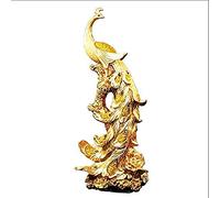 YZJSSL sculpture 42cm Resin Phoenix Statue Golden Colorful Wonder Statue Sculpture Decoration Home Office Decoration
