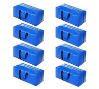 YZK 8 Pack Moving Bags Extra Large Strong, Large Moving Boxes Heavy Duty, Strong Packing Boxes for Moving House Essentials, bags for moving, Water-Resistant, Space Saving, Reusable (Blue)