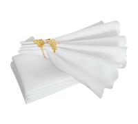 YZKITM Cloth Napkins Set of 4 Square 18X18 Inch Washable Solid White Polyester Dinner Napkin Reusable Bulk Table Napkins with Scalloped Edges for Hotel Wedding Banquet Party and Event