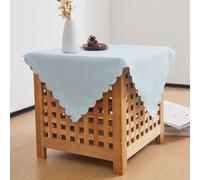YZKITM Small Square Light Blue Tablecloth 24 x 24 Inch Polyester Fabric Washable Table Cover Decorative Wrinkle Resistant Solid Color Table Cloth for Nightstand Party Wedding Camping