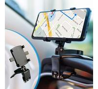 YZKKKY Car Phone Mount for Fiat Punto Evo | Typ 199 | Bj. 2009-2011, Adjustable 360° Rotation Spring Clip Multifunction Dashboard Sun Visor Cell Phone Holder for Car
