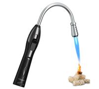 YZLighter Refillable Gas Lighter Jet Flame Lighter Long Rod Windproof Lighter Metal Flexible Candle Lighter for Candles, Fireplace, Barbecue, Oven, Kitchen, Camping (No Gas)