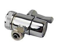 YZM diverter valve for counter top Water Filters Faucet Adapter, 55/64"-27 Female thread with push on 1/4 inch tubing (1/4 Adapters, Chrome)