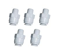 YZM Straight Male Thread Adapter 1/4" Male x 3/8" OD Tube Quick Connector,for Water Purifiers Filters Reverse Osmosis Systems,5 pcs.