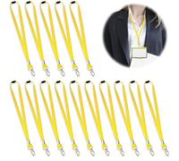 YzmrBdqc 15 Pack Yellow Lanyards,Breakaway Lanyard Plain Colour with Safety Breakaway,Lanyards Neck Strap,Yellow Neck Lanyard with Metal Clip,for ID Badges with Safety Breakaways and Metal Clips