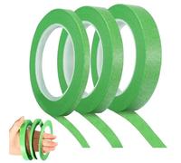 YzmrBdqc 3 Rolls Green Masking Tape, Fine line Masking Tapes, Spraying Adhesive Painters Paper Tape, Artist Masking Tape 3mm/7mm/12mm Widex22 Yard for for Painting Decorating DIY Projects