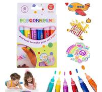 YzmrBdqc 6 Pcs Bubble Popcorn Drawing Pens, Magic Puffy Pens for Kids, DIY Bubble Popcorn Drawing Pens, 3D Art Safe Pen Magic Popcorn Pen for Cards Kids Greeting Birthday Christmas Gifts