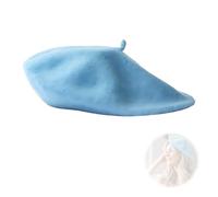 YzmrBdqc Classic Wool French Beret, Fashionable Hat Solid Color for Women,Comfortable Breathable Female Autumn and Winter England Retro Hundred Berets,Unisex Soft Warm Outdoor Vintage Artist Blue