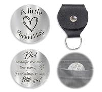YzmrBdqc Father's Day,Miss My Daughter,Hanging Ornaments,Double Sided Pocket Hug Token with Leather Keepsake,Keyring,Christmas Stocking Fillers for Women,man Girls, Birthday Gifts For Dad