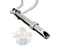 YzmrBdqc Stress Relief Mindful,Calm Carry For Anxiety,BreathingAnapana Breathing Necklace Stress Anxiety Whistle Necklace,Meditation, Gifts For Man Women (SILVER)