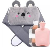 YZMXIY Hot Water Bottle Belt 3in1, Wrap Around Wearable with Waist Cover, 1L PVC Hot Water Bottle Pouch, Warm Hand Hot Water Bag for Waist Period Pain Relief, for Kids Adult(Gray)
