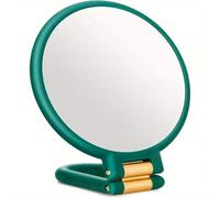 YZNHMQ Magnifying Handheld Mirror Double Sided 1X 10X 15X 20X 30X 40X Magnification Hand Mirror, Foldable Travel Adjustable Rotation Pedestal Hand,Portable Foldable Makeup for Precision (Green, 30X)
