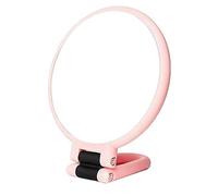 YZNHMQ Magnifying Handheld Mirror Double Sided 1X 10X 15X 20X 30X 40X Magnification Hand Mirror, Foldable Travel Adjustable Rotation Pedestal Hand,Portable Foldable Makeup for Precision (Pink, 10X)