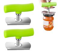 YZNHMQ Stainless Steel Lids Off Cap Opener, Labor-Saving Twist Cap,Jar Opener for Weak Hands,Jar Openers for Seniors with Arthritis,Rotary for 1-4inch Jars Kitchen Aid Can Opener (Green 2PCS)