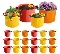 YZNlife 18-Pack 5 Gallon 7 Gallon 10 Gallon Heavy Duty Thickened Nonwoven Fabric Pots Potato Grow Bags with Handles