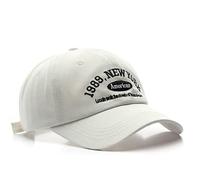 YZNLOQ Men and Woman's Baseball Caps Adjustable Casual Embroidered 1989 New York American Cotton Sun Hats Unisex Solid Color Visor Hats Quick Dry Sports Hat White - 1989