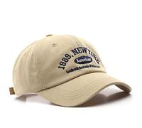 YZNLOQ Men and Woman's Baseball Caps Adjustable Casual Embroidered 1989 New York American Cotton Sun Hats Unisex Solid Color Visor Hats Quick Dry Sports Hat Beige - 1989