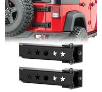 YZONA Heavy Duty Reinforced Tailgate Hinge Set Compatible with 2007-2018 Jeep Wrangler JK JKU Unlimited 2 PCS Steel Rear Door Hinges Tail Gate Hinge Bracket for 2/4 Door (Black)