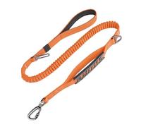 YzoTek Heavy Duty Bungee Dog Leash - Safety Shock Absorbing 2 Padded Handles Training Leash with Metal Lock, D Ring, Car Seat Belt Clip and Reflective Strips for Medium Large X-Large Dogs